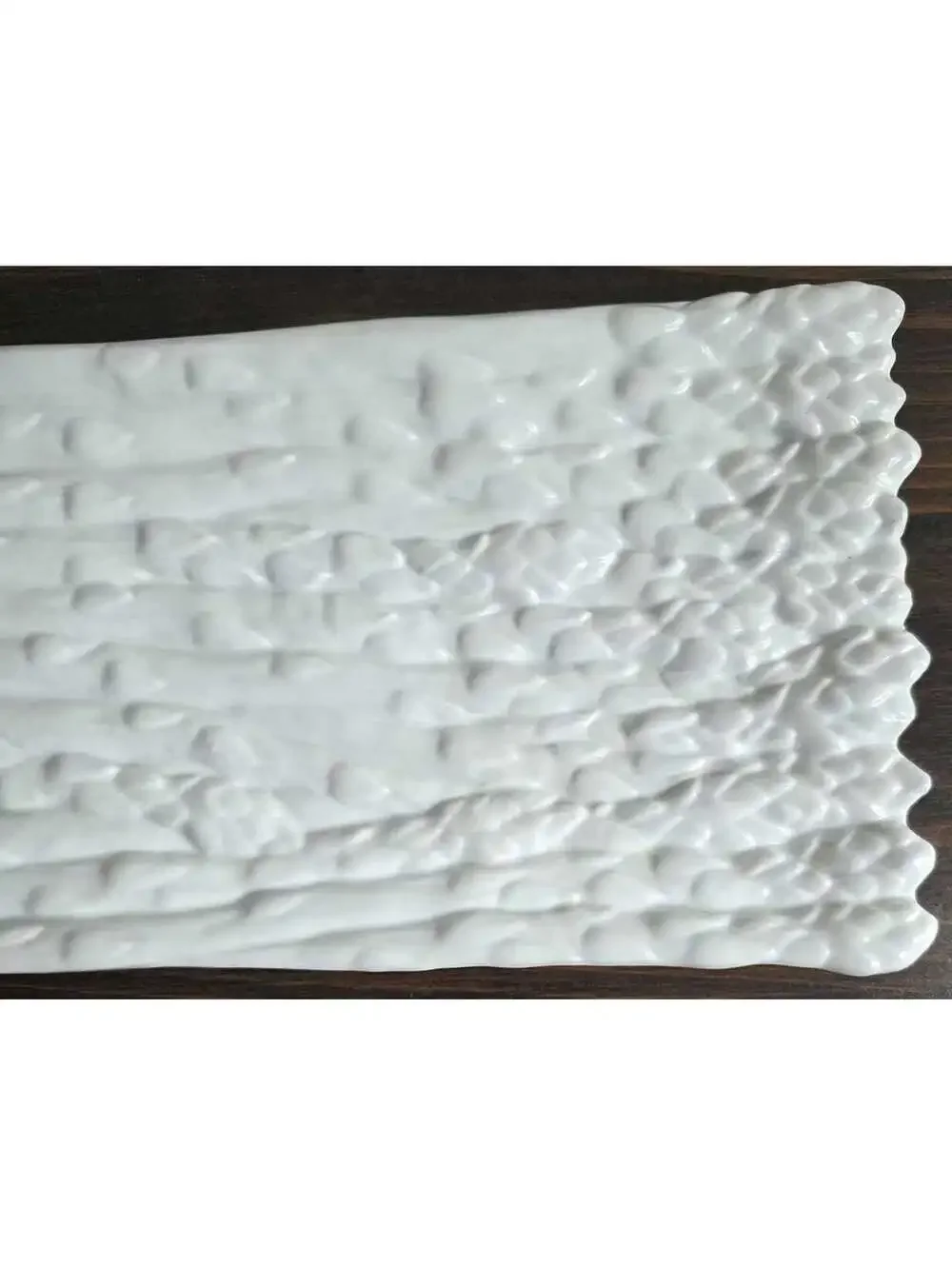 Everyday White™ Porcelain Asparagus Serving Platter Raised Asparagus Design Tray